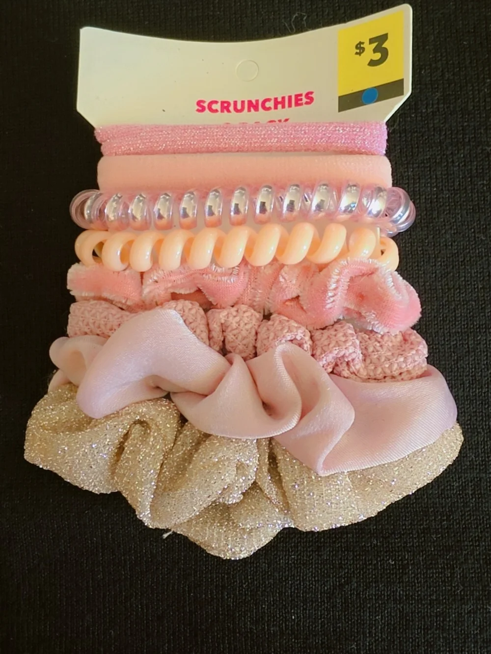 Pink Girls' Scrunchie Hair Tie Set - 7 Pack
